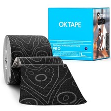 OK TAPE PRO Kinesiology Tape Uncut Roll, Elastic Physical 1 pack, Black a