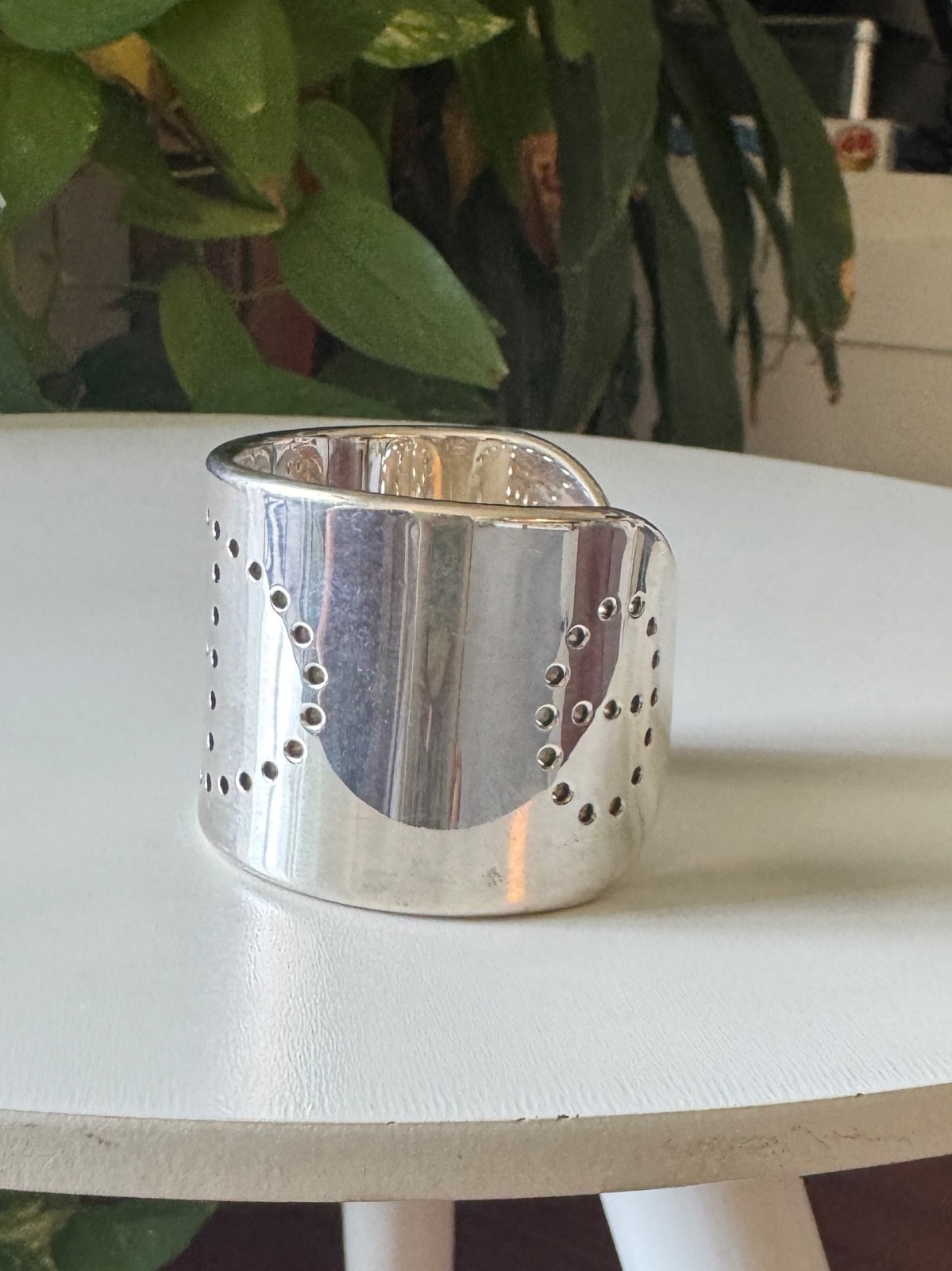 Hermès Eclipse Bracelet Sterling Silver Cuff -X S… - image 3