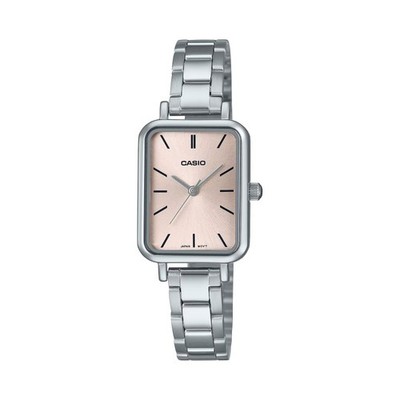 Casio Women s Silver Watch with Pink Dial - LTP-V009D-4EUDF