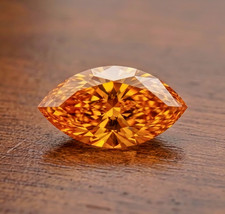 AAA 1ct Fancy Orange Marquise Cut Lab Diamond VVS1 5x10mm Loose Gemstone  Gift