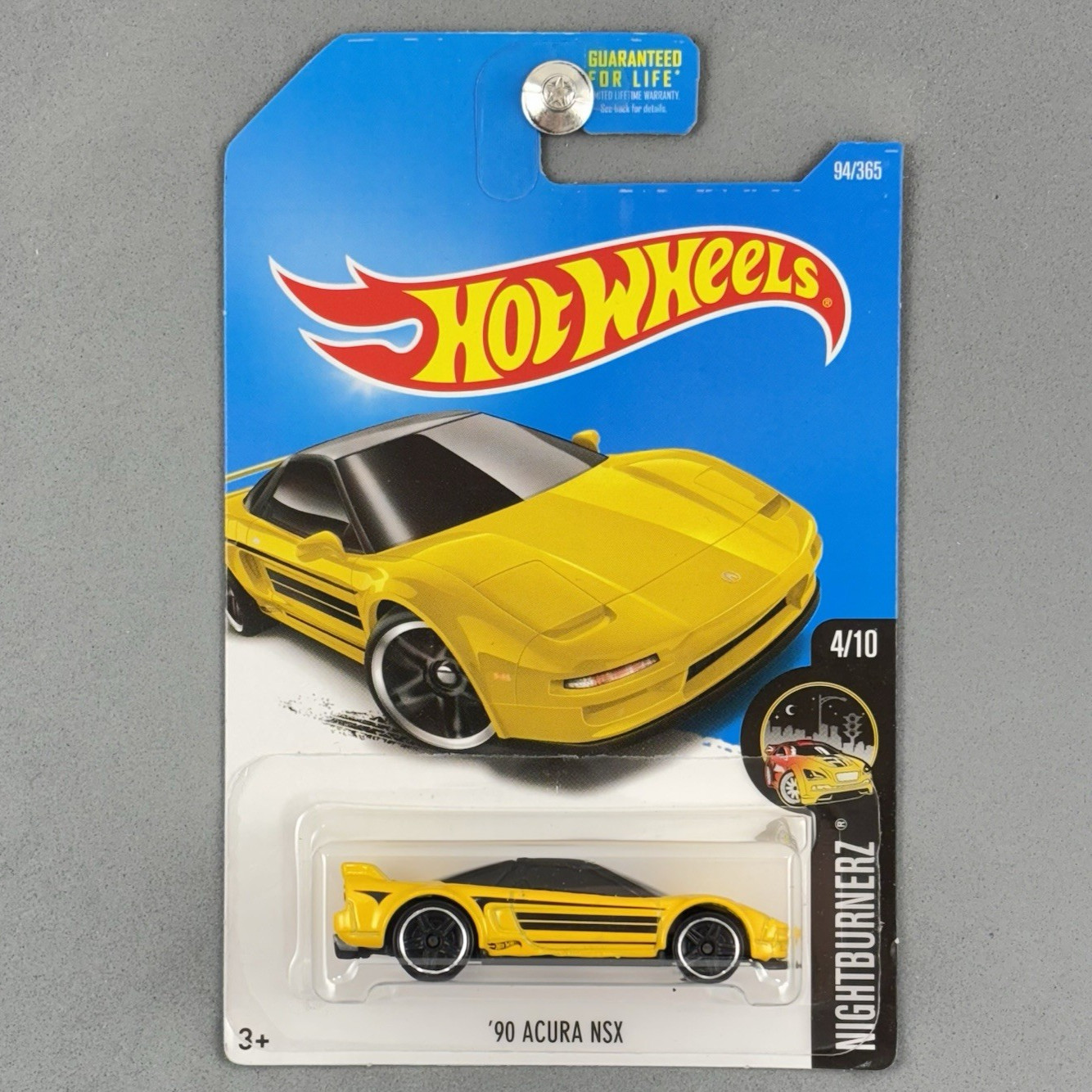 2017 Hot Wheels '90 Acura NSX Yellow HW Nightburnerz 4/10