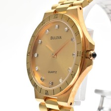 BULOVA Men's Watch Gold Stone Dial Bracelet