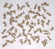 Vintage Lot 70 Civil War Plastic Figures 1" Tan Union Confederates Blue  Grey