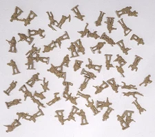 Vintage Lot 70+ Civil War Plastic Figures 1" Tan Union Confederates Blue & Grey