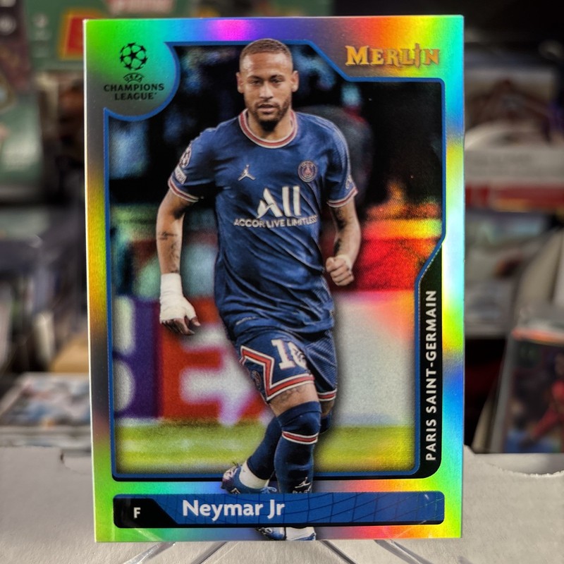 Neymar Jr. 2021-22 Topps Chrome Merlin UCL UEFA Silver Refractor SP ⭐️ MINT GEM?