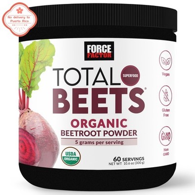 new Force Factor Total Beets Organic Powder Unflavored, Circulation, 60 Servings
