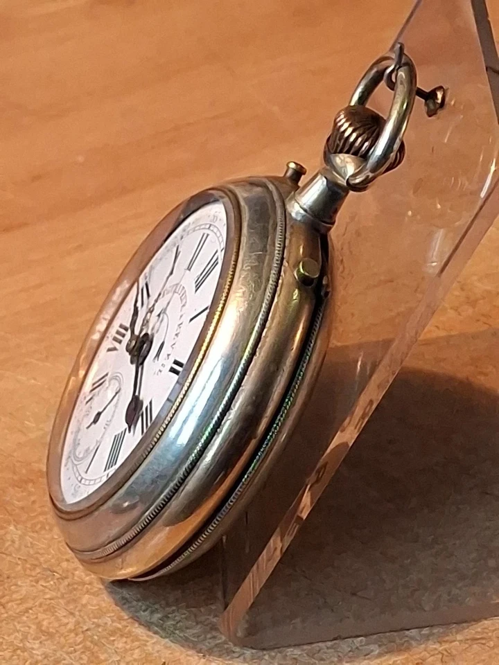 Pocket watch Regulateur with alarm Swiss patented movement 68 mm width work fine - Image 3 of 4