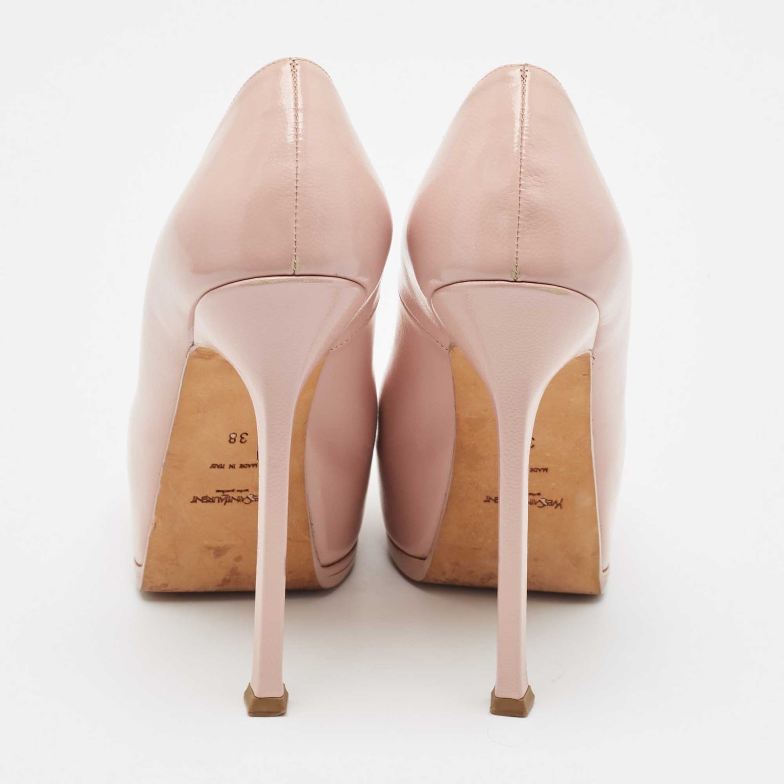 Decolte tributo Yves Saint Laurent in pelle rosa taglia 38