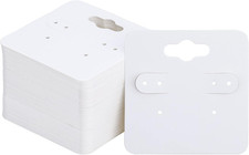 100Pcs Earring Display Holder Cards, 2 Inch White Earring Hanging Cards, Blank K