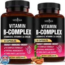 Vitamin B Complex for Men and Women - Made in USA - B-Complex: B1, B2, B3, B5