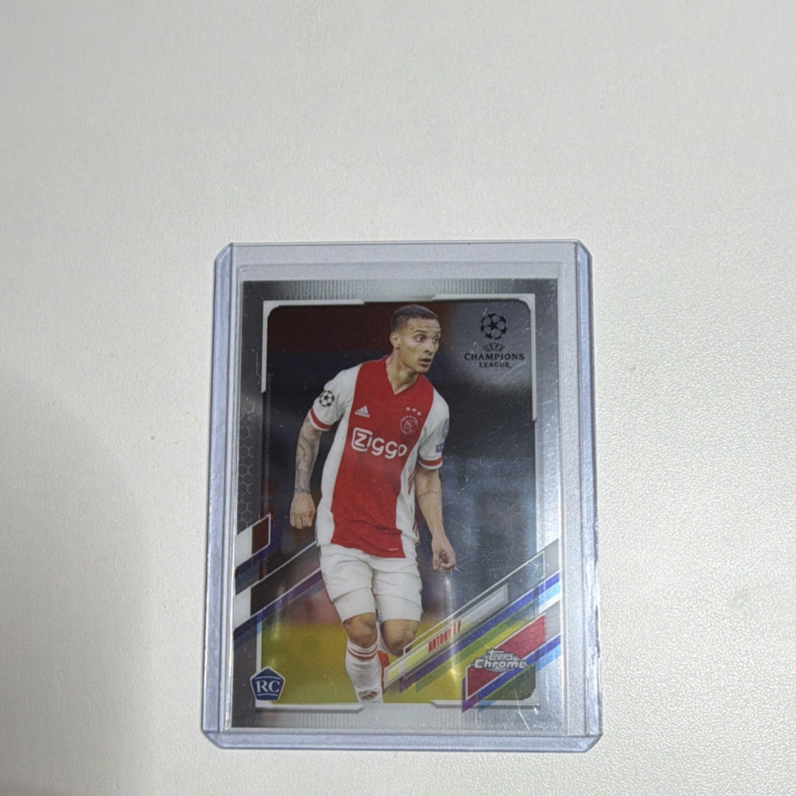Topps Chrome UEFA Champions League Saka Arsenal & Antony Ajax Rookie Card Lot view 3