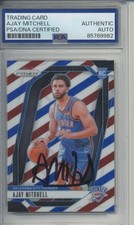 Autographed Ajay Mitchell On Card Red White & Blue Prizm Rookie Card PSA/DNA