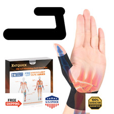 KTQUICK Precut Kinesiology Tape for Thumb Right 24PCS Waterproof Hypoallergenic