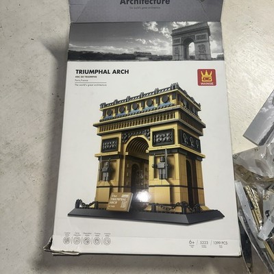 The Arc de Triomphe Building Block Set 5223 Wange Triumphal Arch Paris Open Box