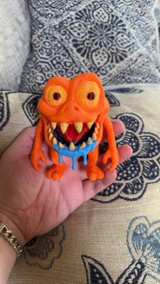 3d Printed Slobbering Monster Orange Color With Yellow Teeth And Blue Slobber!