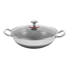 Skillet With Lid 14 Inch Non Stick Paella Pan Stainless Steel Frying/Cooking Pan