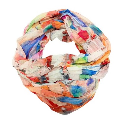 Farbverlauf Abstrakt Loop Schal Silk Regenbogen Rundschal Sommer Frühling