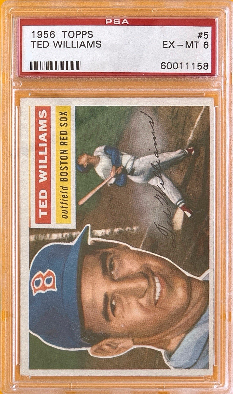 1956 Topps - Ted Williams #5 White Back - PSA 6