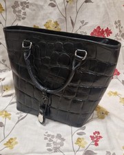 Vintage Mulberry "Hellier" Tote Bag in Black Congo Leather