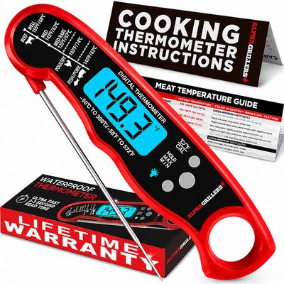 Alpha Grillers Digital Meat Thermometer - Instant Read for Grill & Cooking