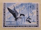 US 1963 Federal Duck stamp, Scott RW30 $3 Brant Geese, used/signed, NH — photo 1