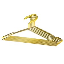 17 Inches Shiny Gold Metal Clothes Hanger With Big Notches - Coat, Suit, and ...