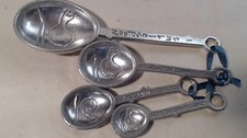 Crosby & Taylor Pewter Four Piece Measuring Spoon Set Bird Branch Design