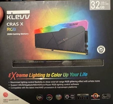 KLEVV CRAS X RGB 32GB (2×16GB) DDR4-3600 Gaming RAM – New / Never Used