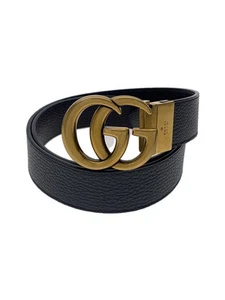 Ceinture GUCCI cuir noir uni homme 474350 Occasion