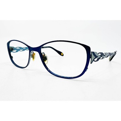Kala Eyewear Eyeglasses Women Blue Cat Eye Braided Temple 51-17-135