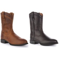 Ariat Heritage Roper 4 Row Stitch Full Grain Western Mens Boot Brown US 7 - 13