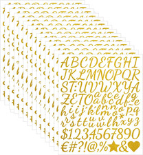 1440Pcs 15 Sheets Letter Stickers Glitter 1Inch Small Self-Adhesive Number Alpha