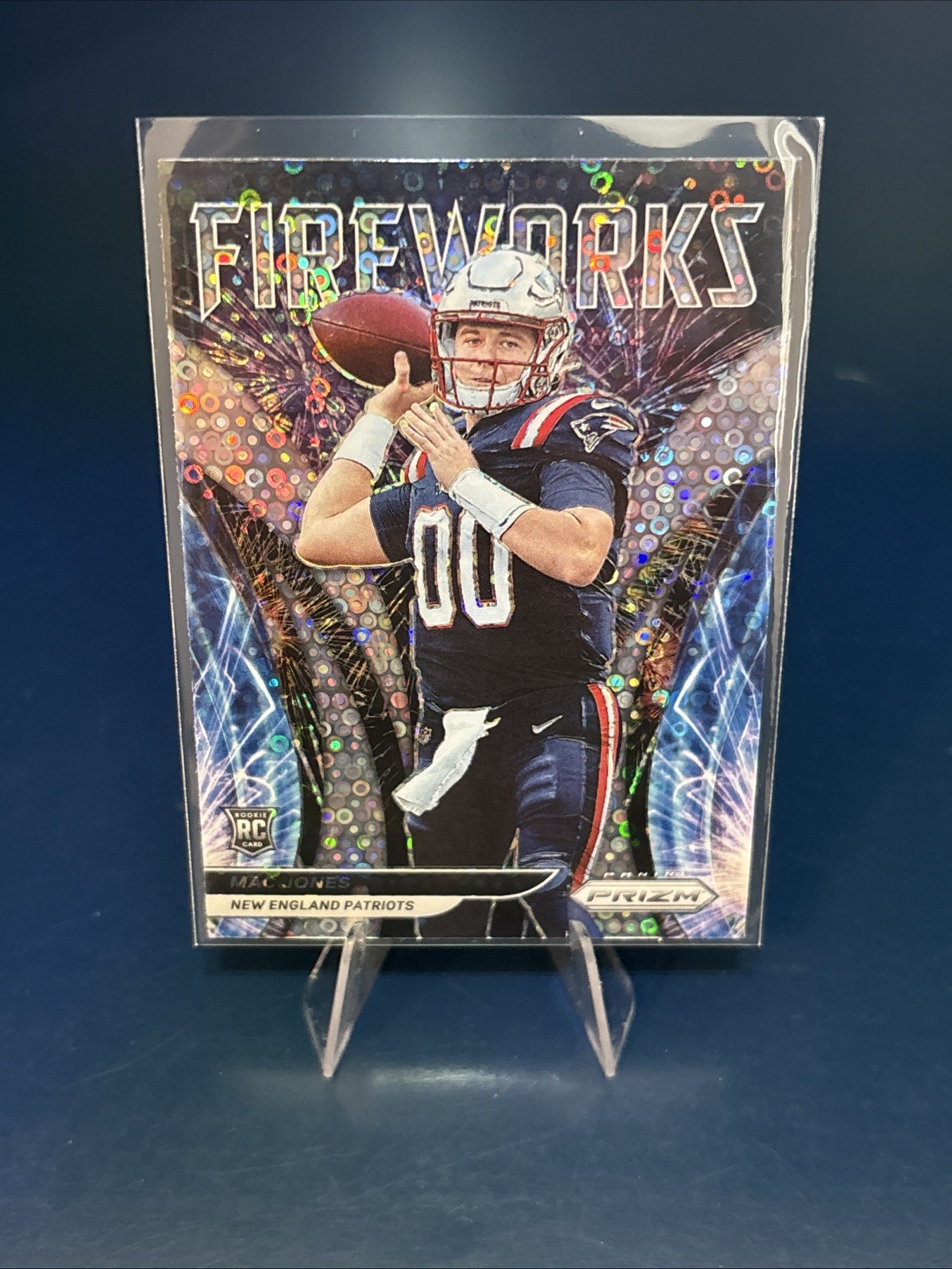 Mac Jones 2021 Prizm Fireworks SILVER No Huddle Disco Prizm RC 49ers, Patriots