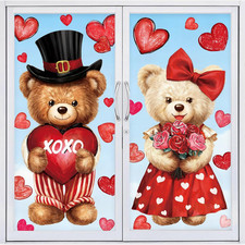 Extra Large Valentines Window Clings Love Heart Valentines Bear Window Decals St