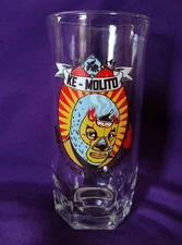 Vintage Doña Maria Ke-Molito Luchador Mole Jar Glass Tumbler Crisa Collectible 
