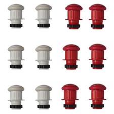 Set of 12 - Bumper Pool Posts with Rings - Jumbo - Red/White