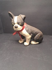 🐕 💯 Vtg Cast Iron Boston Terrier Doorstop