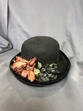 Vintage-Wool-Felt-Hat-WPL-8973-USA-50s-60s-Floral-Embellished-Ladies-Hat