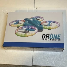 Small Monster Mini Drone for Beginners Kids,LED Lights button takeoff & landing