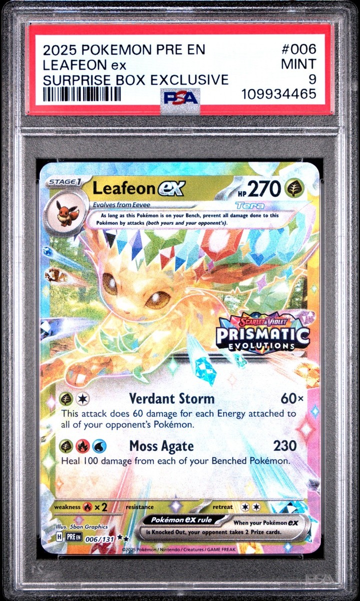 2025 POKEMON PRE EN-PRISMATIC EVOLUTIONS #006 LEAFEON EX SURPRISE