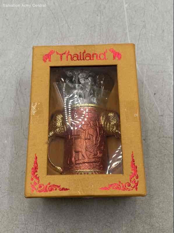 Thailand Metal Elephant Head Decorative Tableware Souvenir Fork Set With Holder