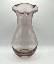 Vintage Fenton Telaflora Hand Blown Plum Amethyst Vase
