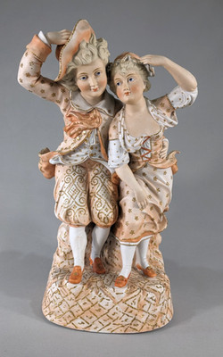 DEFECTIVE Large 17 Rococo Porcelain Figurine  Elegant 18th Century Court G3D