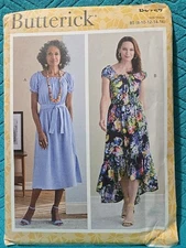 Butterick Pattern B6757 B5 - Misses Dress & Sash  - SZ 8- 16  UNCUT