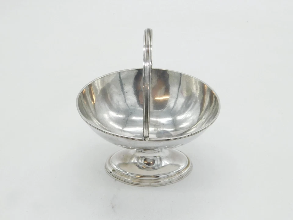 George III Sterling Silver Crested Pedestal Sugar Basket Antique 1792 London - Image 2 of 4