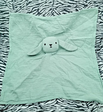💗 BOUT'CHOU MONOPRIX DOUDOU LAPIN LANGE VERT SAUGE 35/35CM TRES BON ETAT