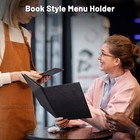 WeChef 10-Pack 8.5"x14" Menu Covers 4 View Leather Faux Cafe Restaurant Bars — photo 2