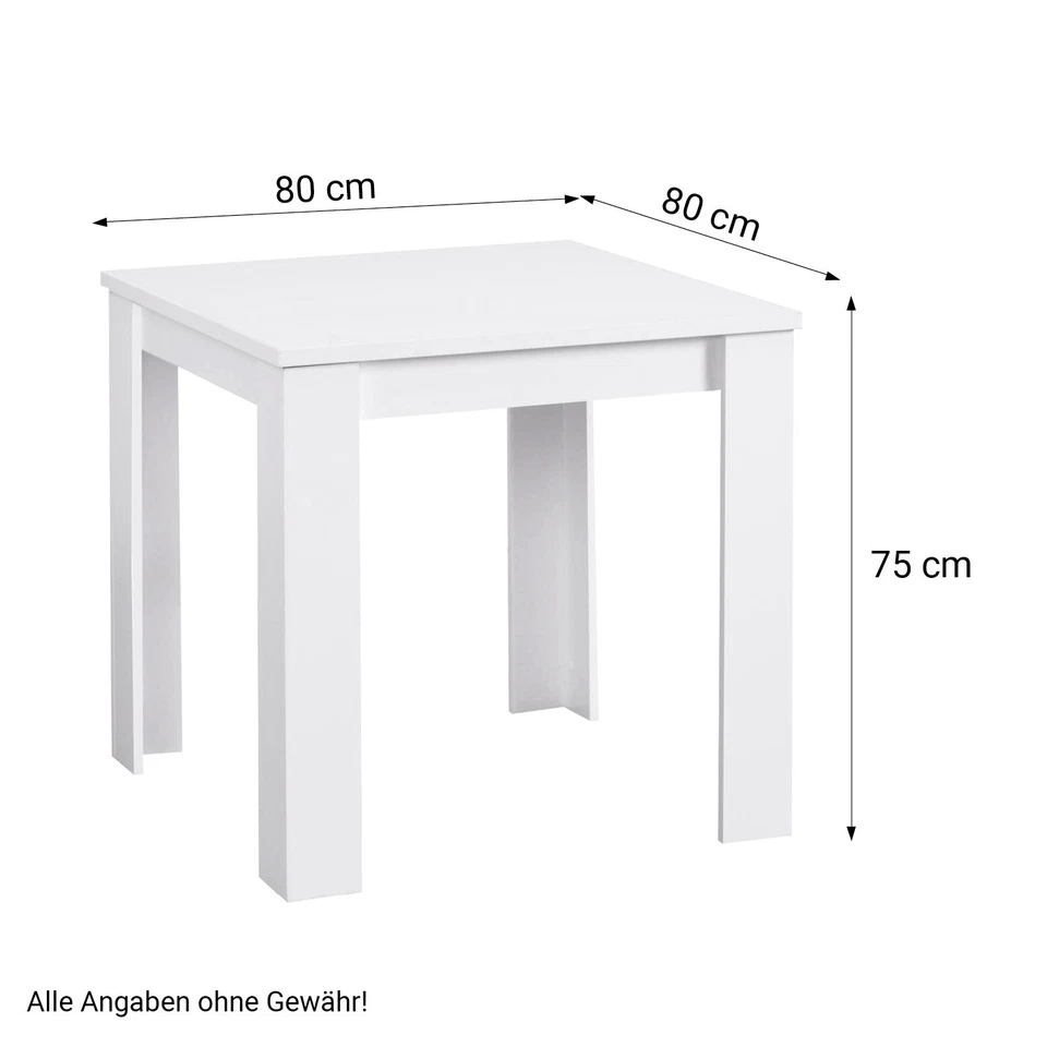 Ensemble Salle à Manger | Table 80x80 avec 2 Chaises Bois Blanc Gris Homestyle4u - Photo 3/4