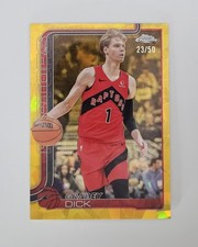 Gradey Dick 2025-26 Topps Chrome Sapphire GOLD REFRACTOR SP /50 Raptors #214