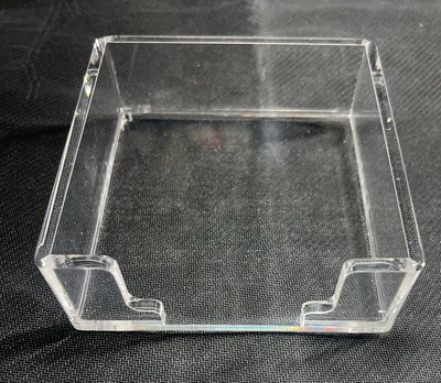 Clear Acrylic Sticky Note Holder Desk Organizer 3.94'' X 3.94'' X 1.77'' Memo Dispe